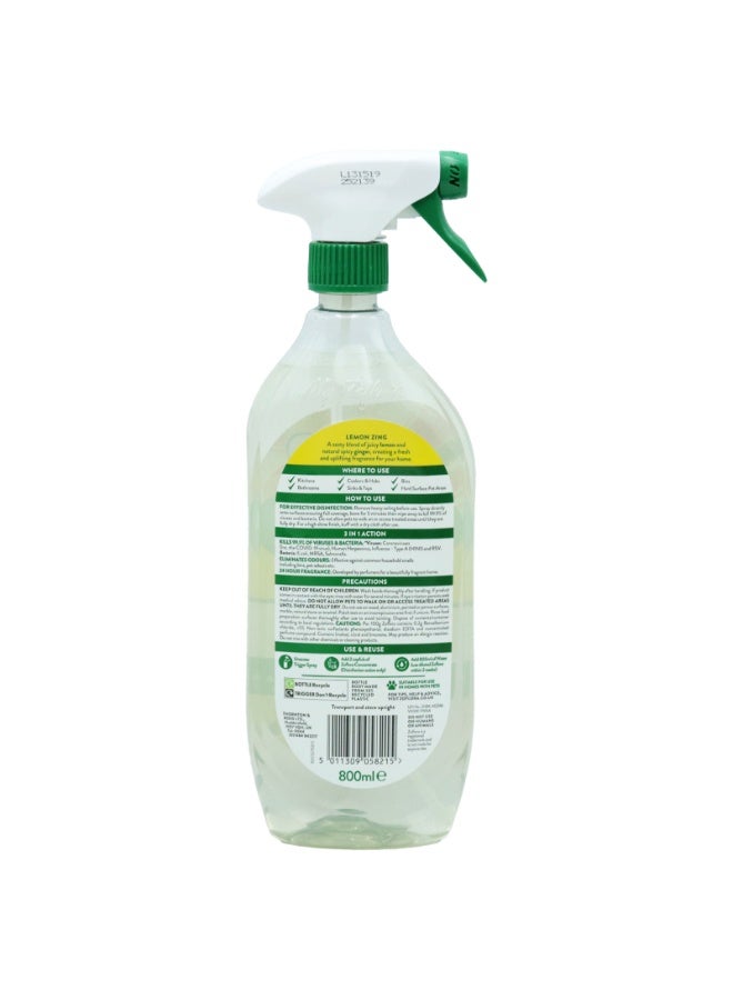 Zoflora Disinfectant Spray Lemon Zing 800ml - Image 2